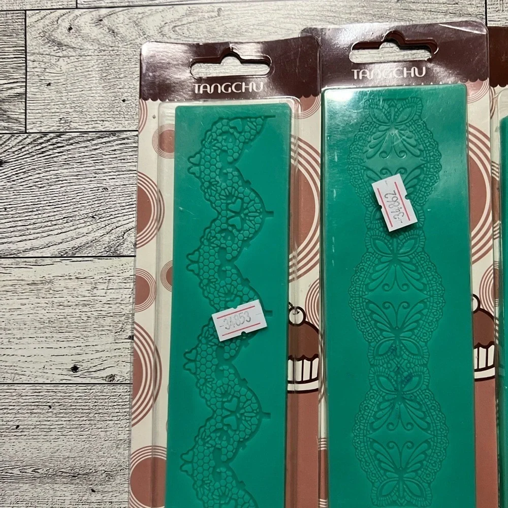 Tangchu Green Lace Gumpaste Mat Silicone Mold Set